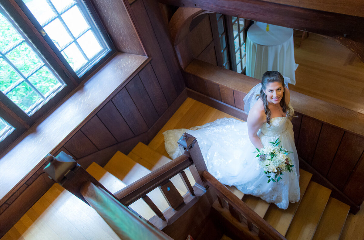 Willowdale Estate Bride Stairs
