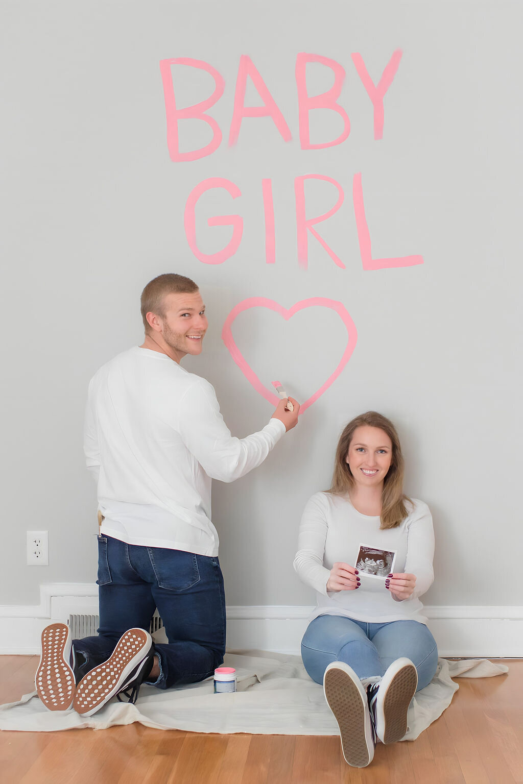 In-home pregnancy announcement maternity photo session Mooresville NC