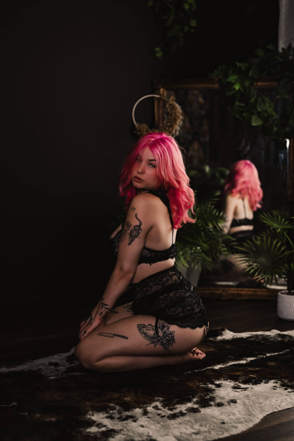 Dark and edgy boudoir portrait showcasing bold tattoos and fierce attitude in Whatcom County studio

Moody tattooed boudoir photography with dramatic lighting and raw confidence in Bellingham, WA

Artistic and intense portrait highlighting tattoos and edgy style in a moody Whatcom County setting

Bold and unapologetic tattooed boudoir session capturing strength and individuality in Bellingham

Tattooed and fierce boudoir image with dark shadows and powerful presence in Whatcom County studio