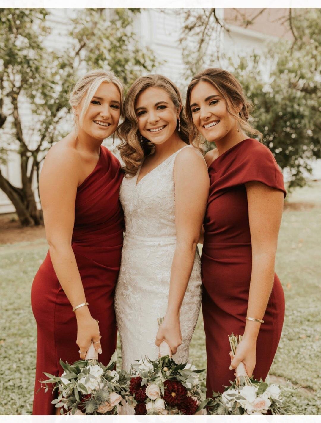 sara and her bridesmaid up close