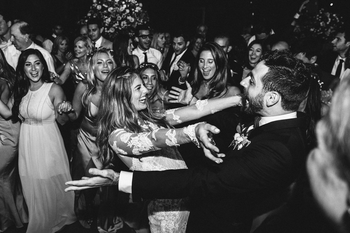 black and white wedding reception photos