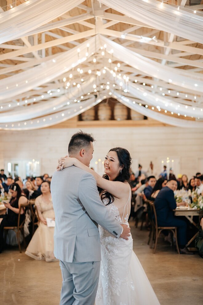 couple at wedding reception at Koury farms