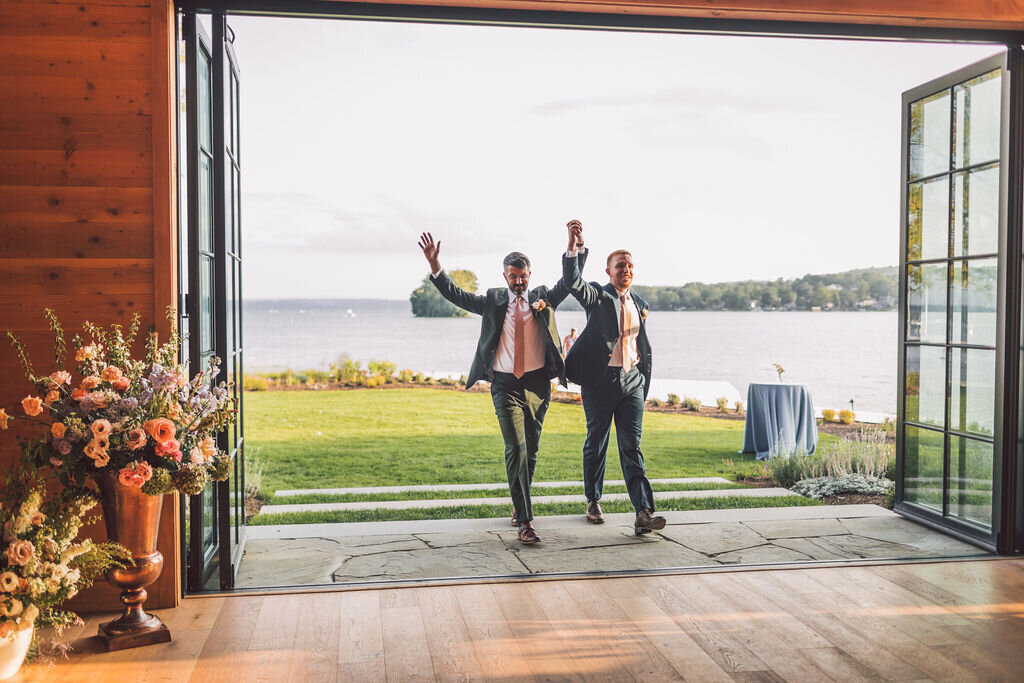 Lake House  Canandaigua Wedding Just Married Entrance_Verve Event Co (1)