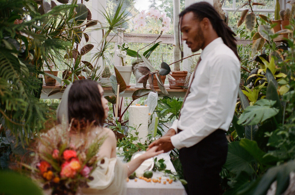 Seattle Greenhouse Elopement on 35mm Film