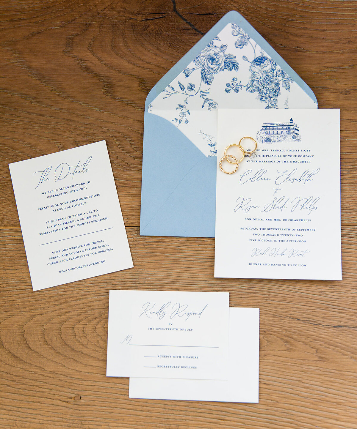 Roche Harbor Resort Wedding, invitations photo