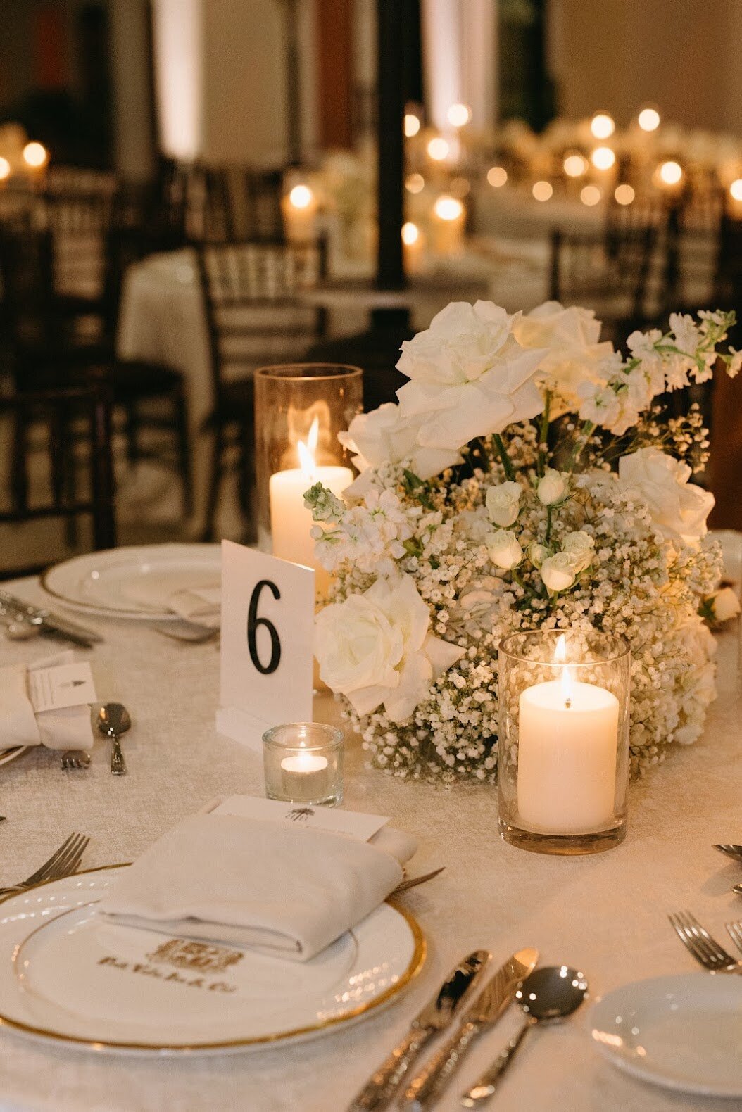 babys breath center piece