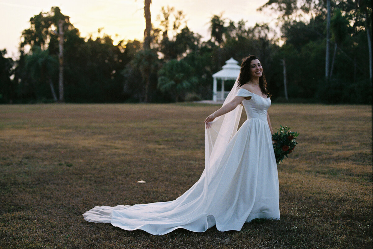 bridal photos on film florida wedding