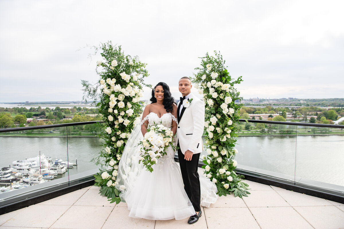 man and woman posing