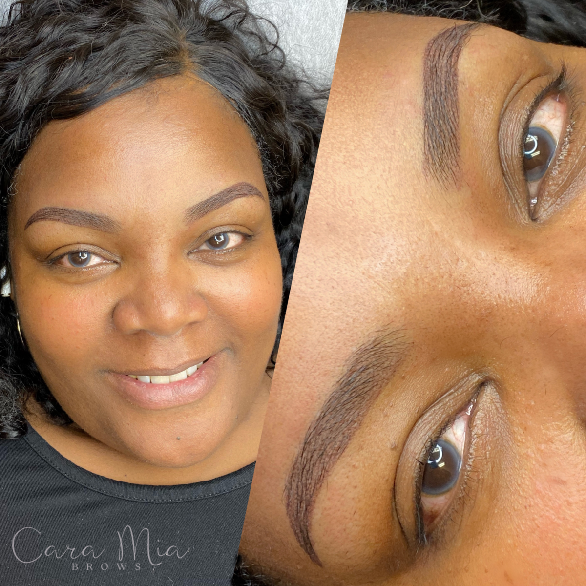 Ombre Powder Brows before and after