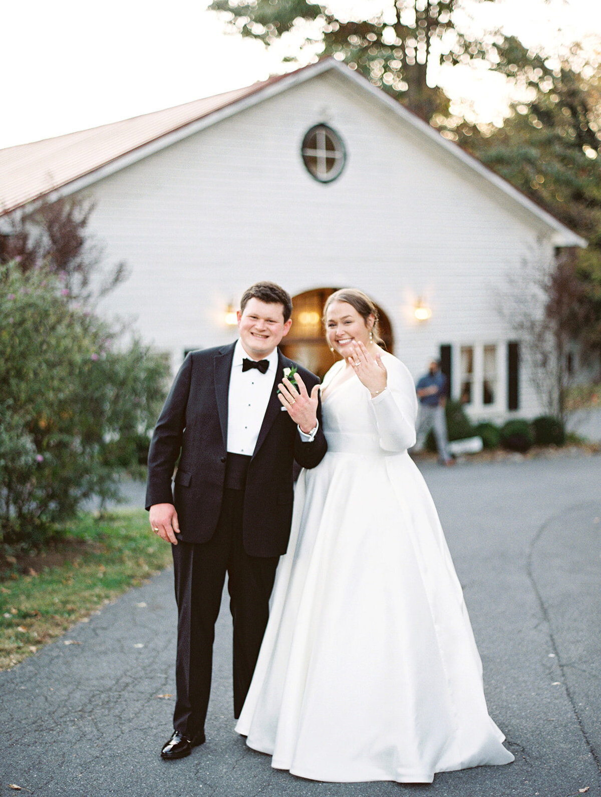 wedding at rosemont manor couple shows off their ring s