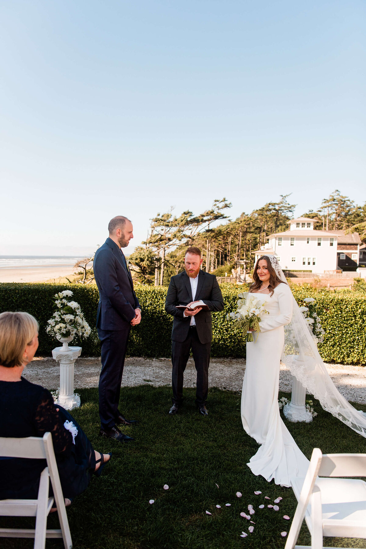 Couple at Seabrook, Washington State Wedding