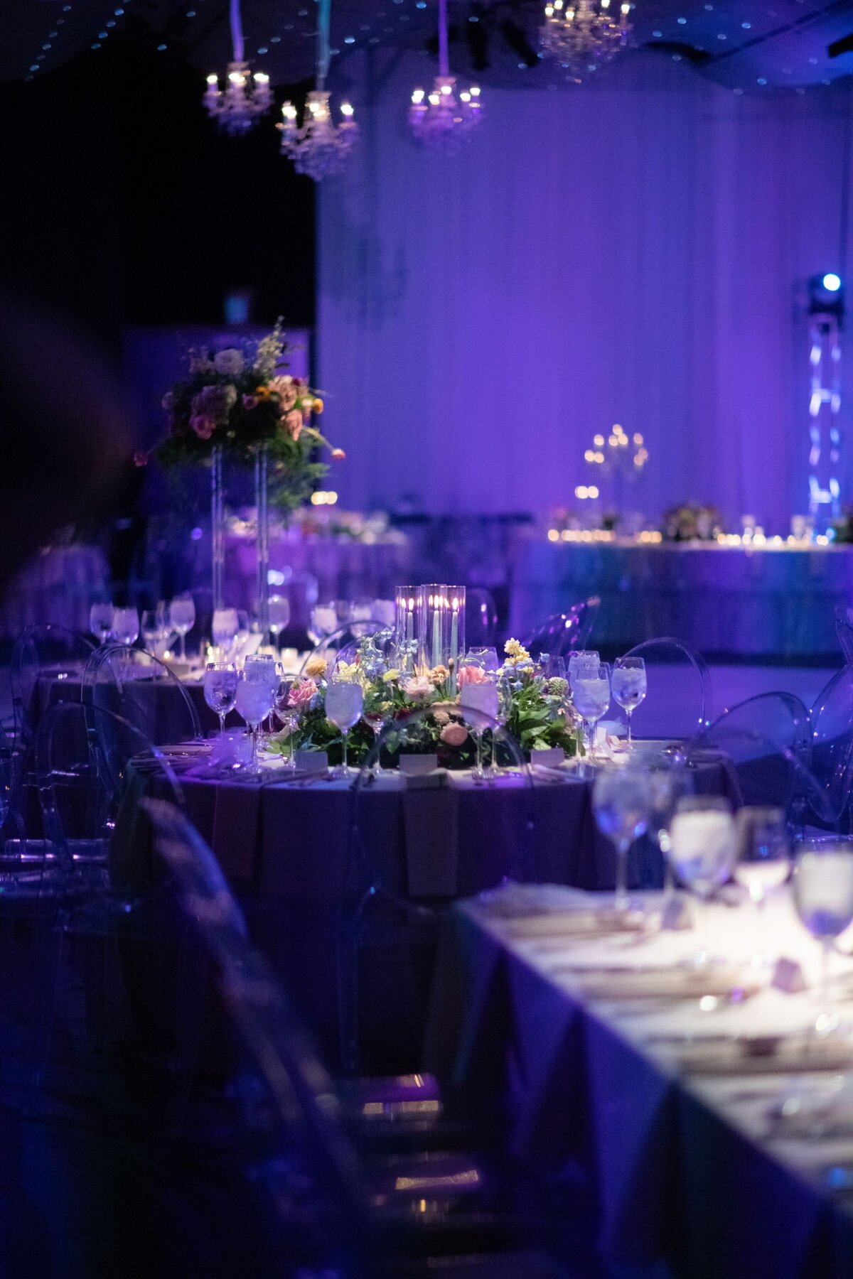 black tie event tables long