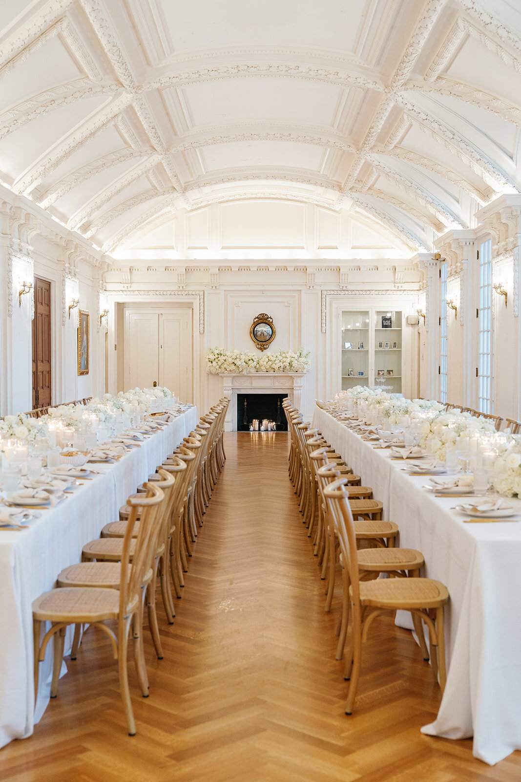Two long tables for a wedding at DAR Constitution Hall