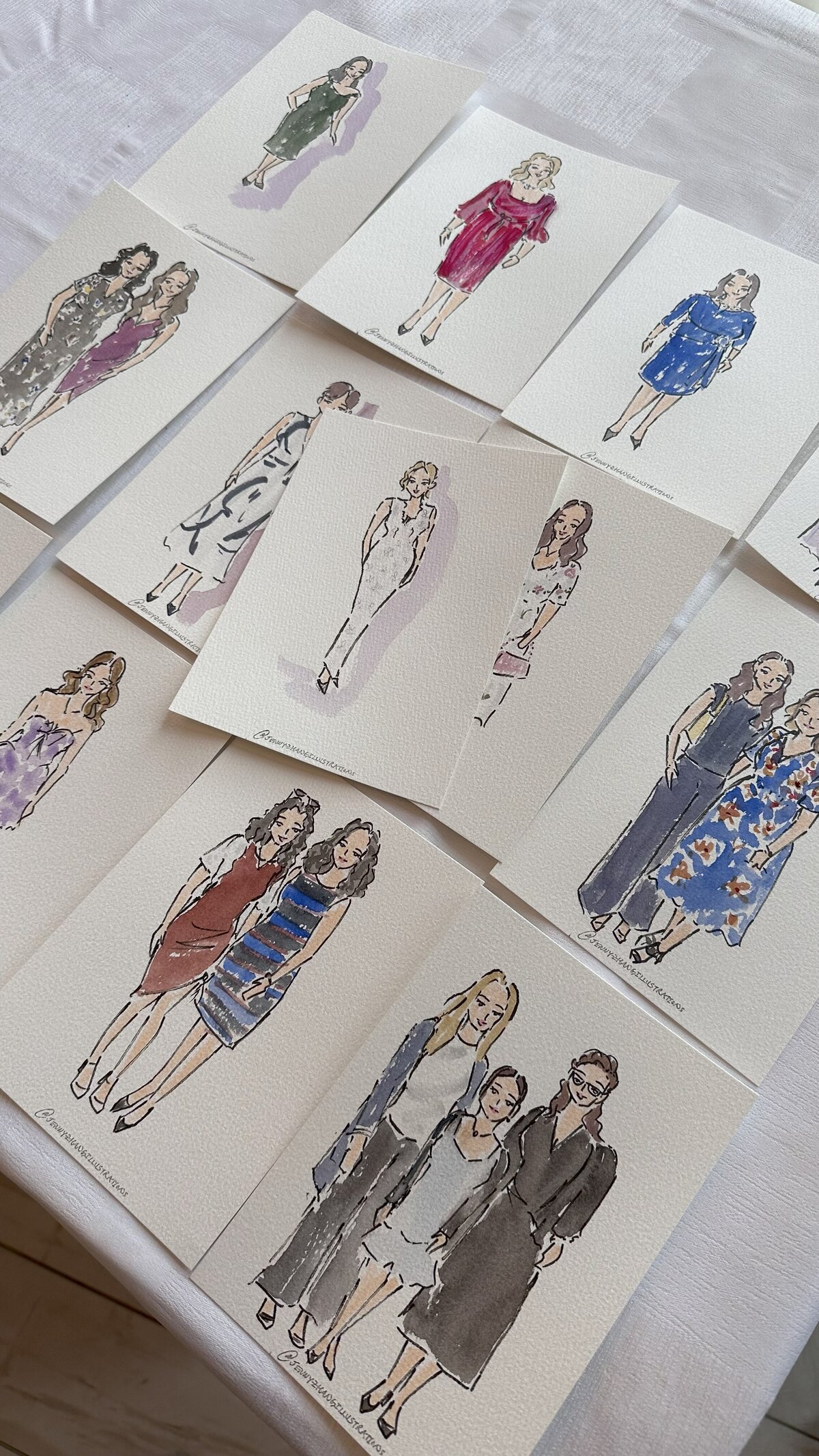 event illustrator painting guests live at a luxury bridal shower for interactive guest experience