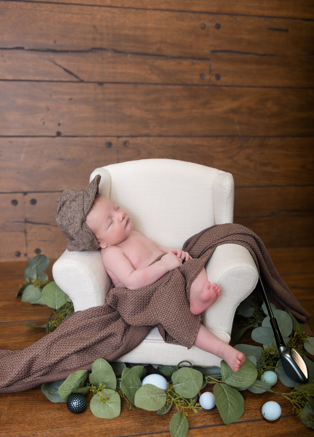 Modern Lifestyle Newborn Photography Hanover Pennsylvania with Chair Prop