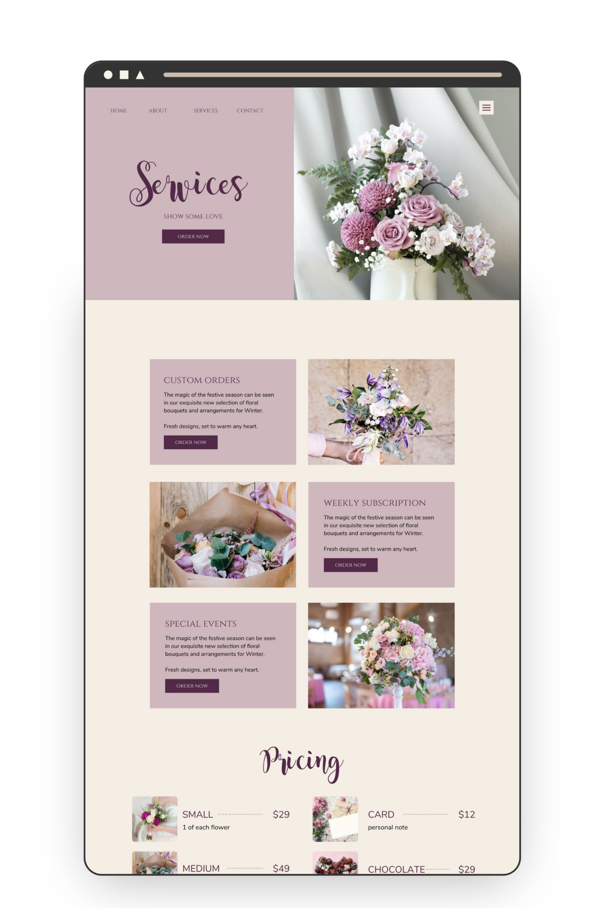 Florist-home-page-design