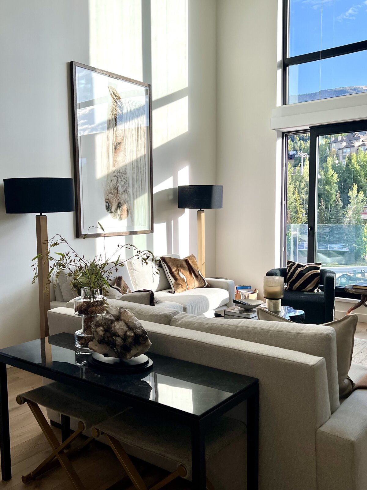 living room design with natural light