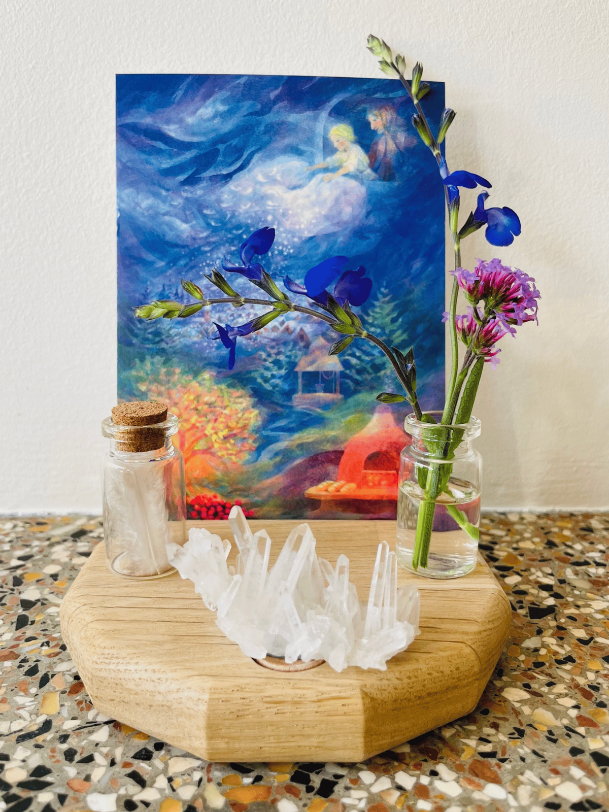 altaartje, lichtpuntje, meiraapje, verlies, vrouw-holle, kristallen