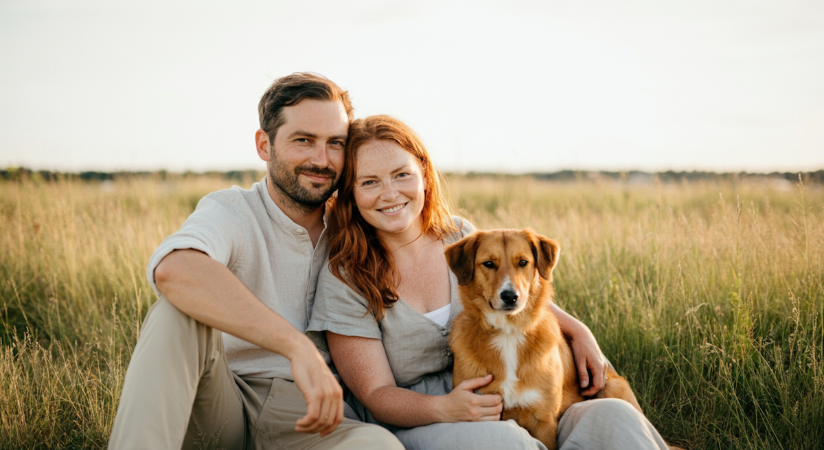 Couple with Dog Outdoors (1)