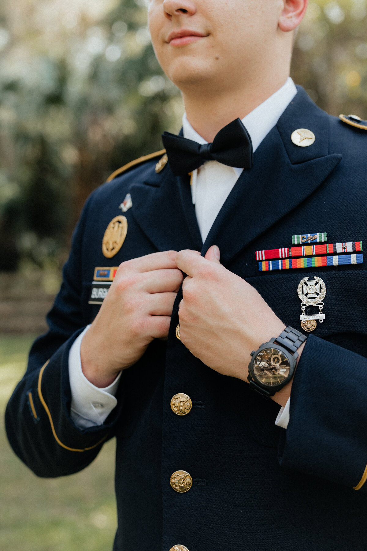 Detail shot of groom