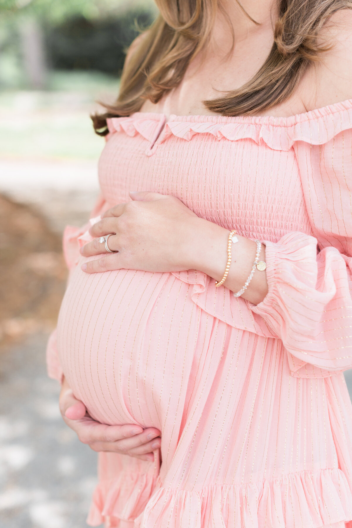 A pregnant mother with a mountain view in Denver