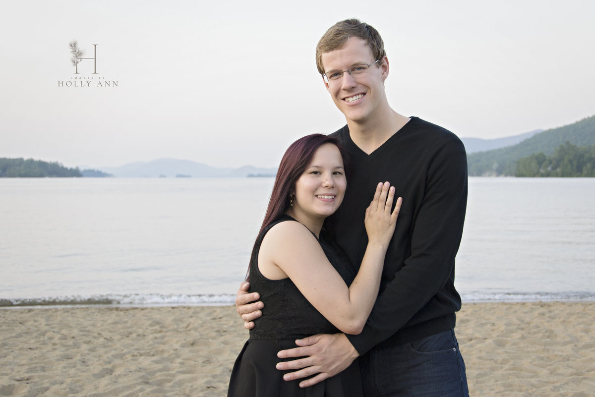 outdoor engagement photo session lake george ny