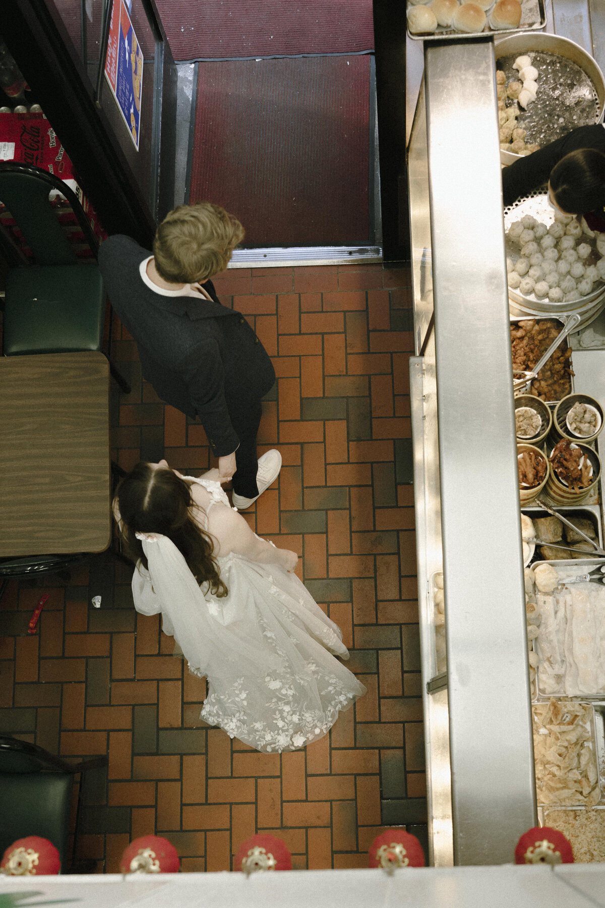 Bride and Groom in China Town in San Francisco, California