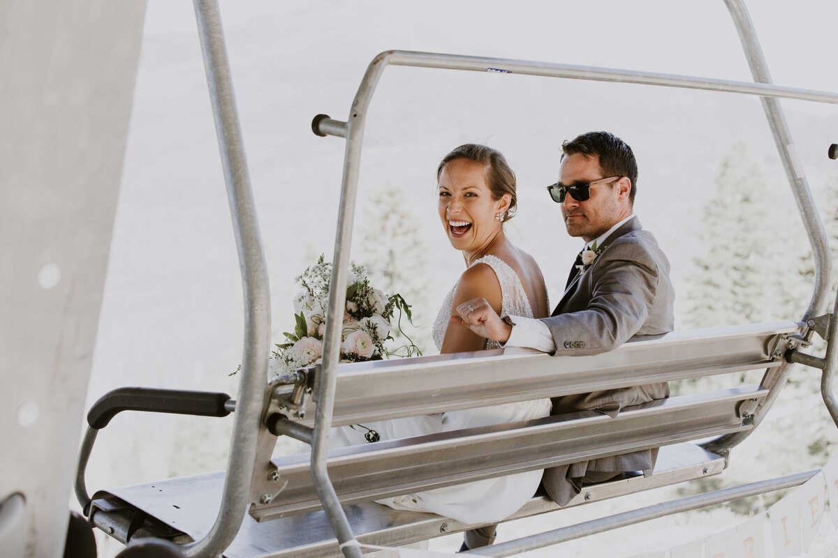 bride-and-groom-ski-lift
