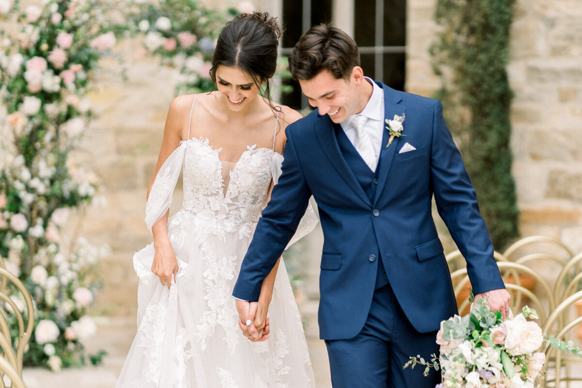 Bride and groom at Sunstone Winery wedding in Santa Ynez, CA