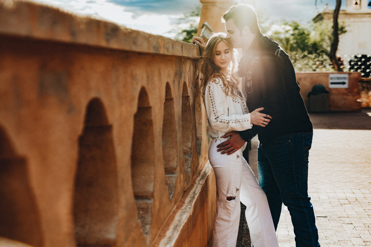 couple photo at San Xavier mission