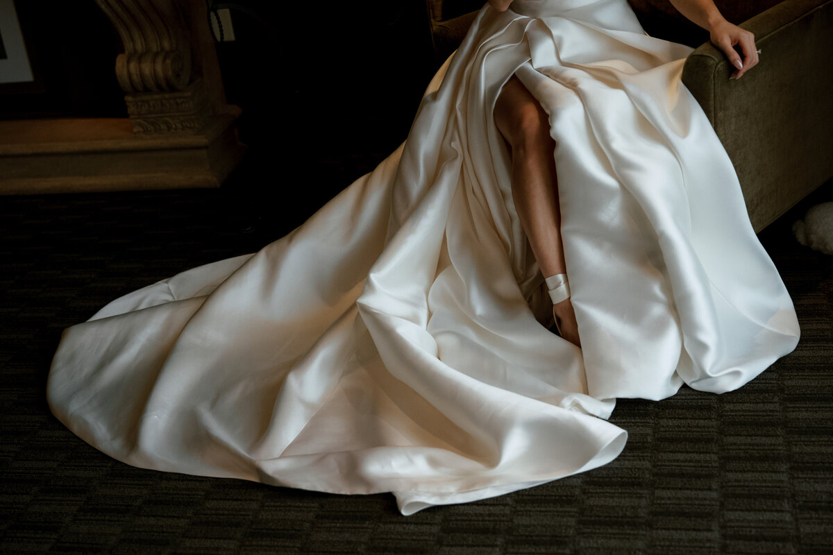 A photo of the bride preparation at the Hotel Zaza wedding in Houston.