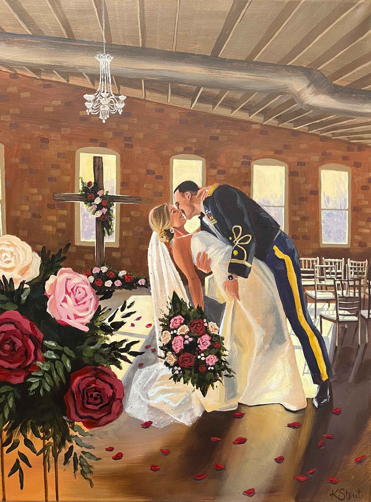 Minnesota live wedding painting in church