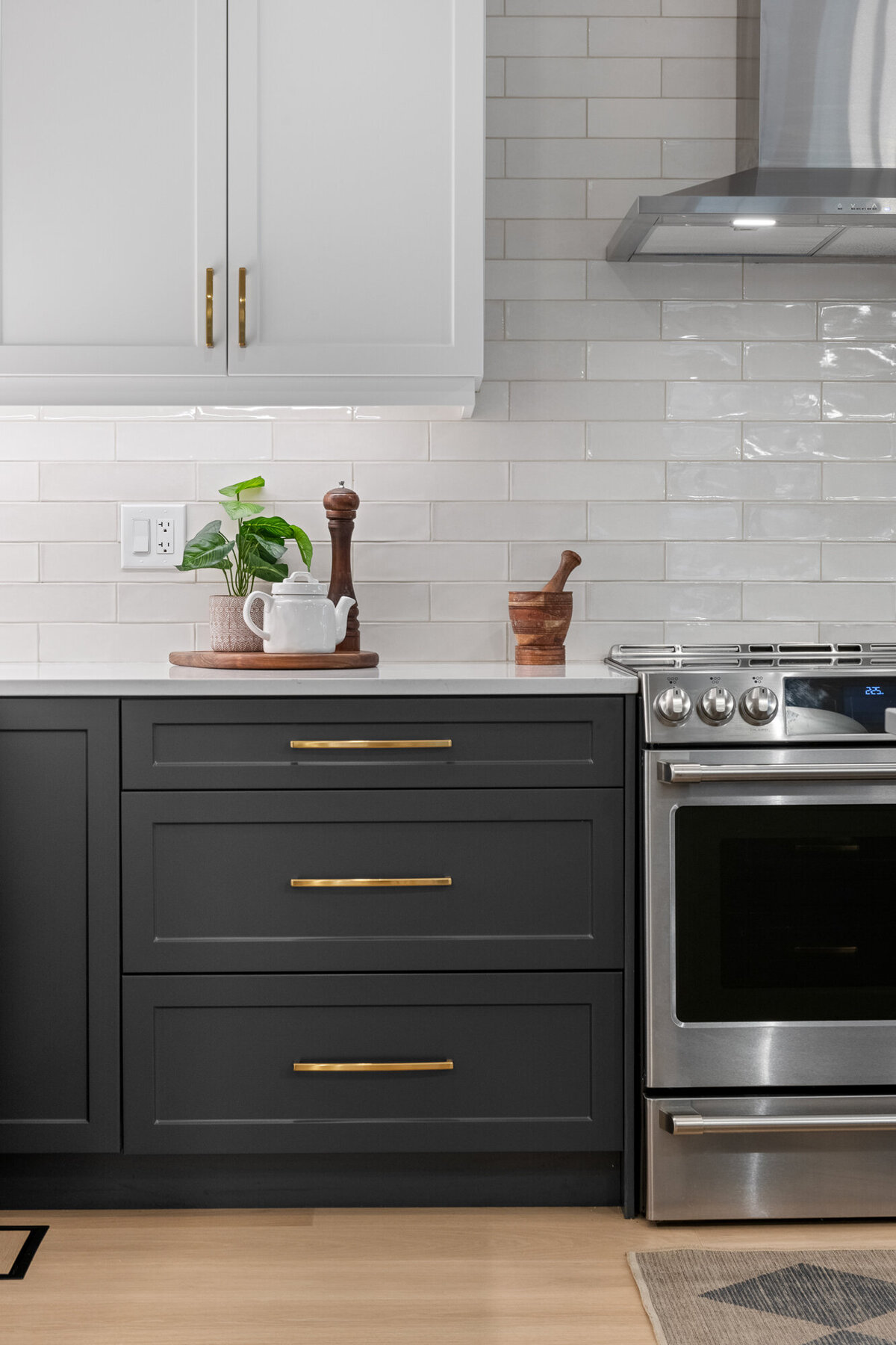 Final image of our ivory marble kitchen and interior design project.