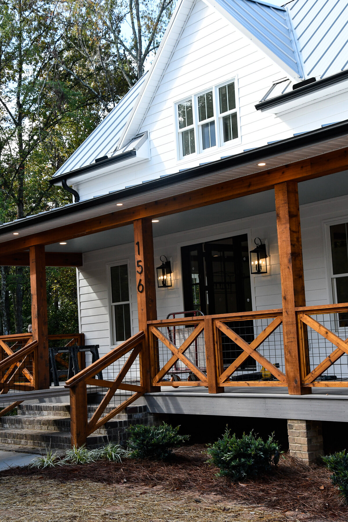 Custom built farmhouse porch
