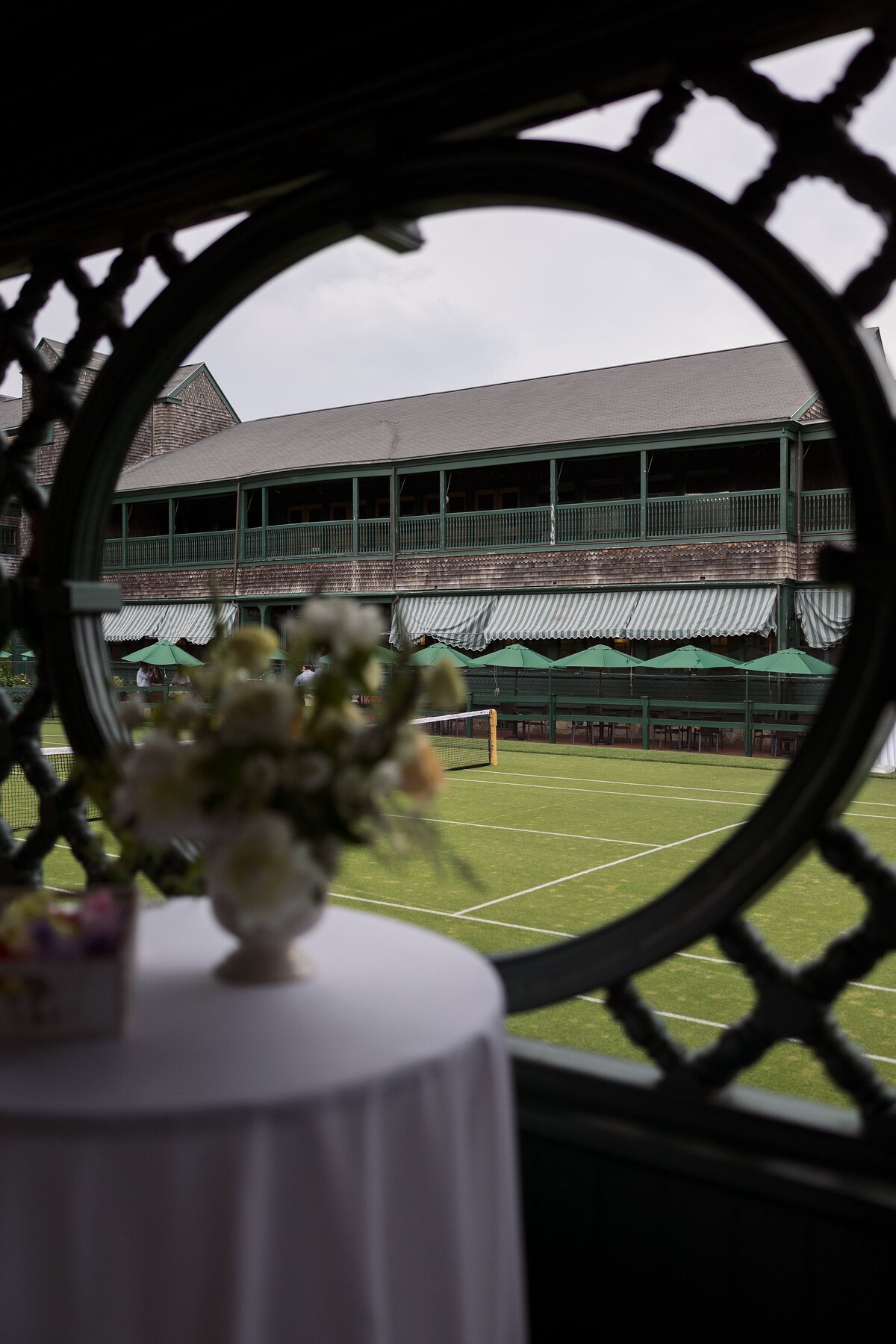 View of the lawn at the Tennis Hall of Fame Newport Rhode Island.