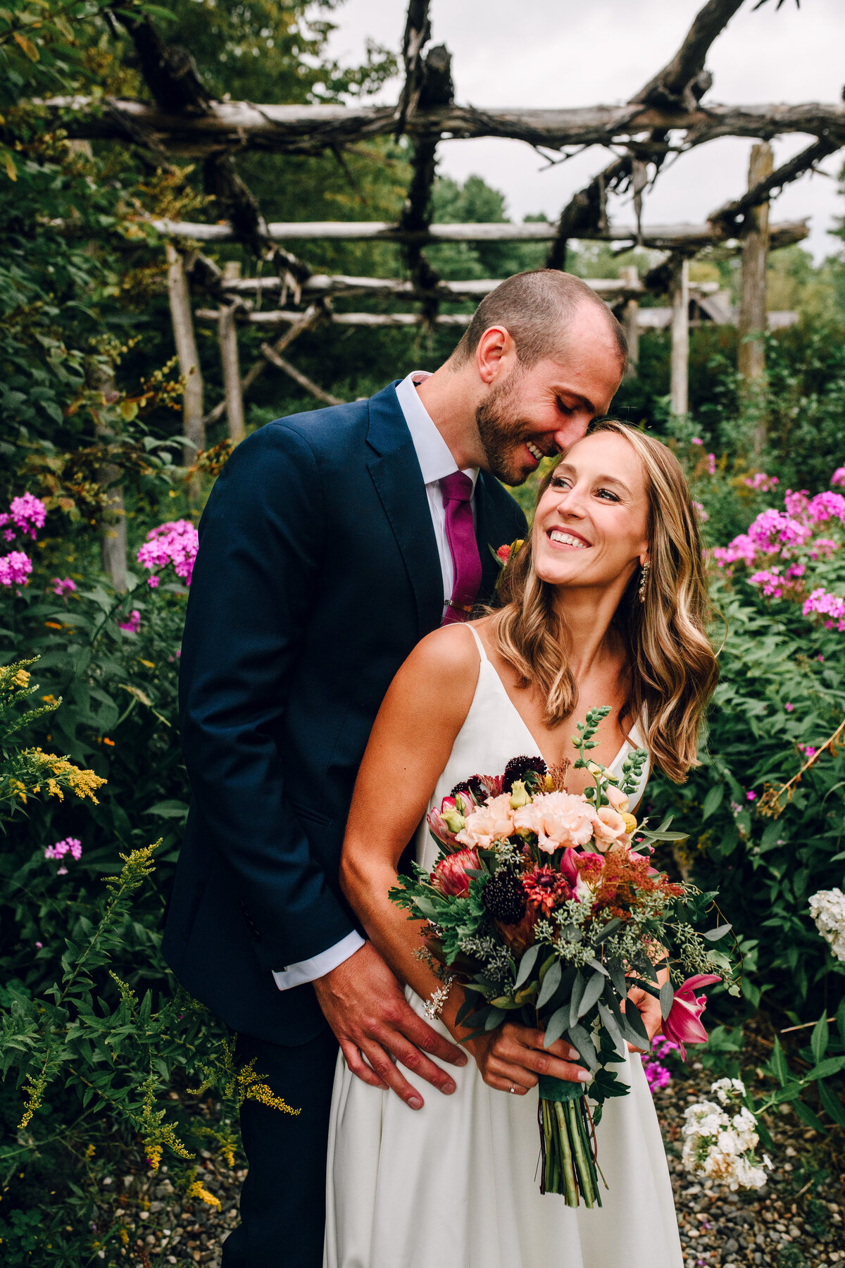bride-groom-vermont-garden-elopement
