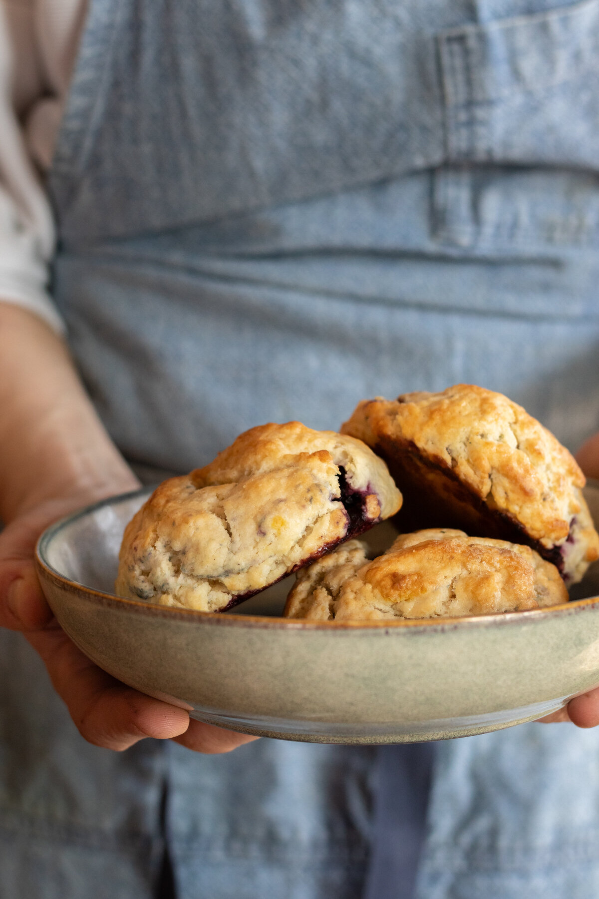 a plate of homemade biscuits