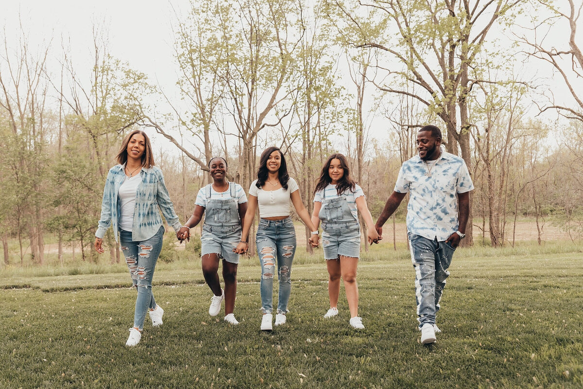 group portrait in jeans