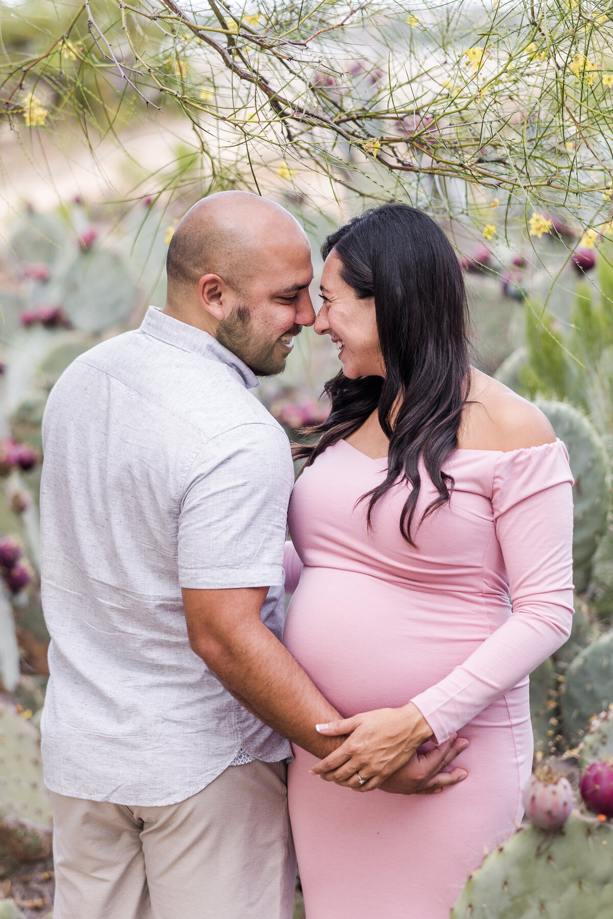 cactus-garden-balboa-park-san-diego-maternity-photo-session-couple-laughing