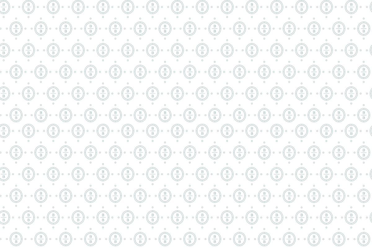 Pattern made of repeated icon with a circle and initials BB
