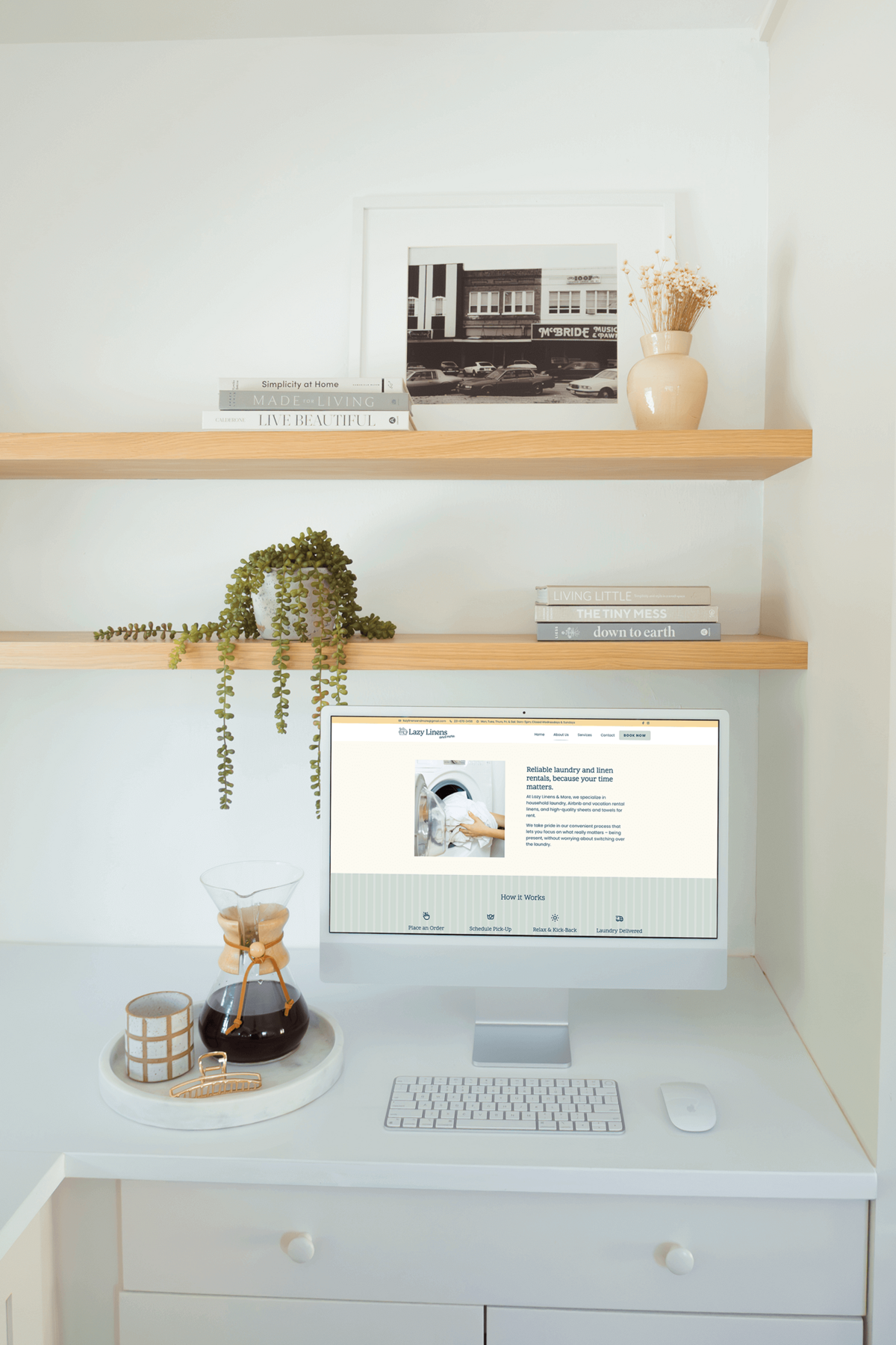 Minimalist website design with mint green accents, designed for service providers ready to elevate their online presence.