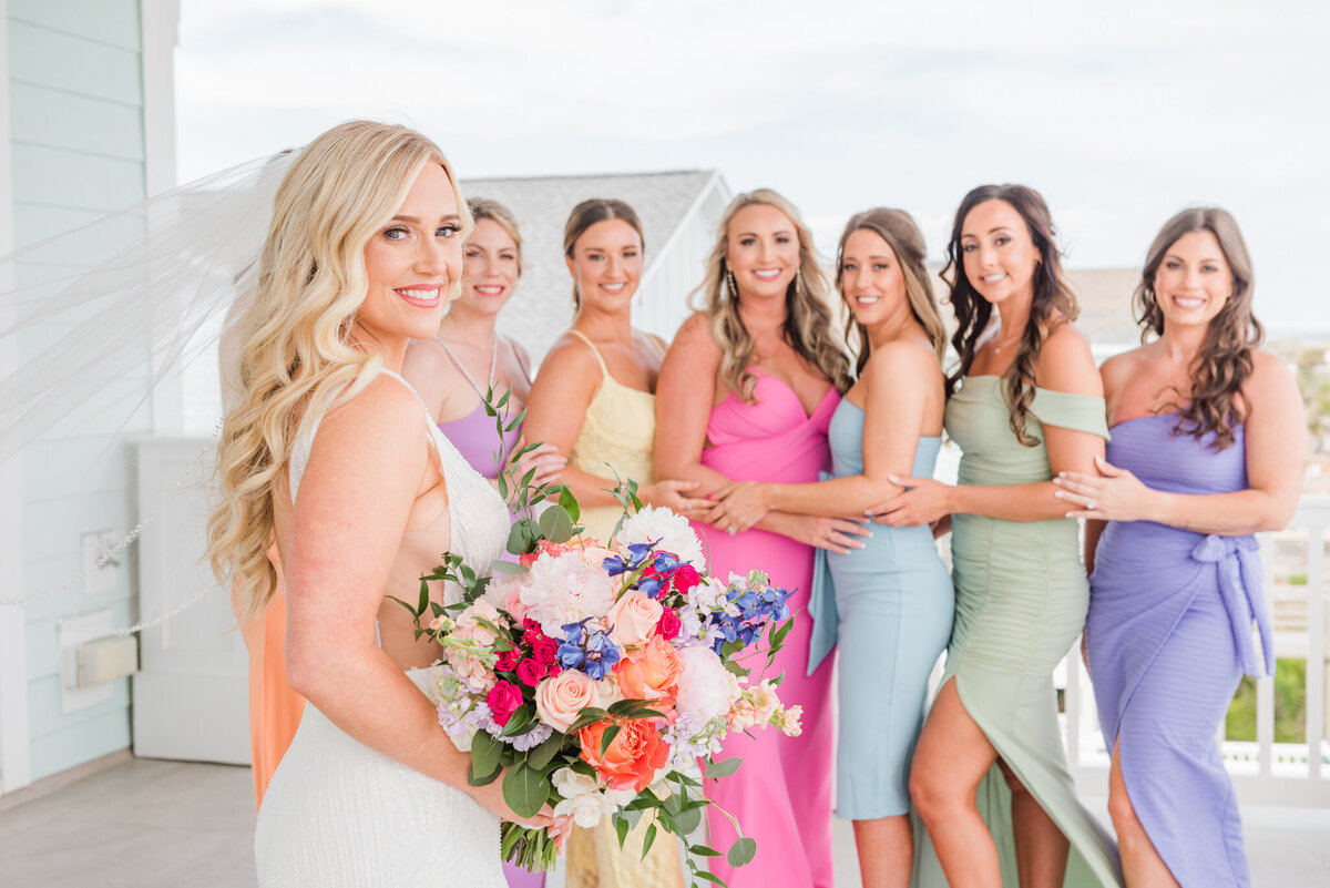 bridal party on wrightsville beach
