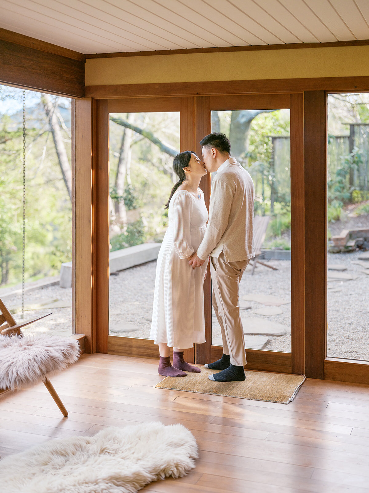 Expecting parents portrait indoor studio Berkeley Bay Area maternity photographer