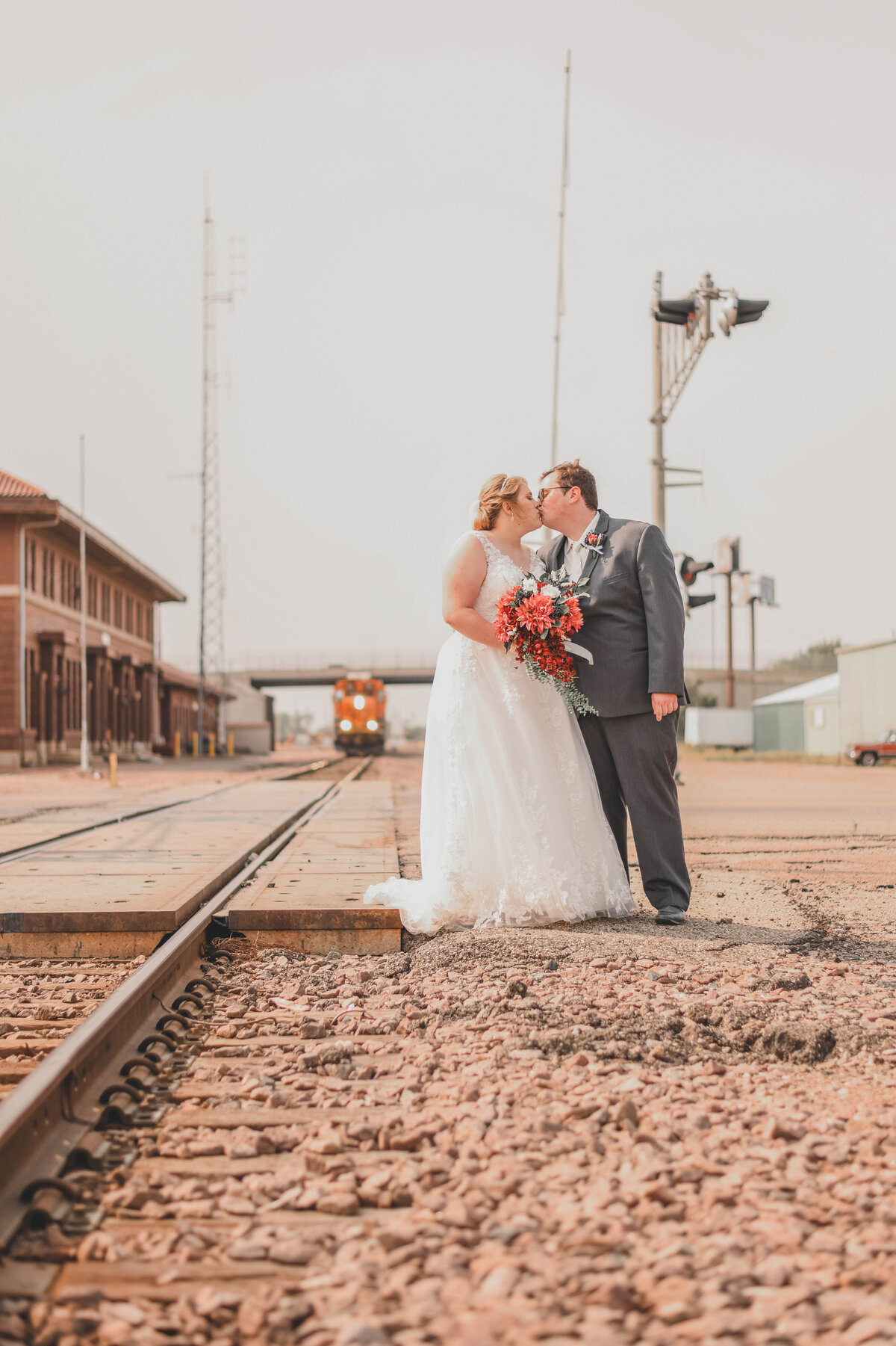 BNSF Railroad Wedding photography aberdeen, sd