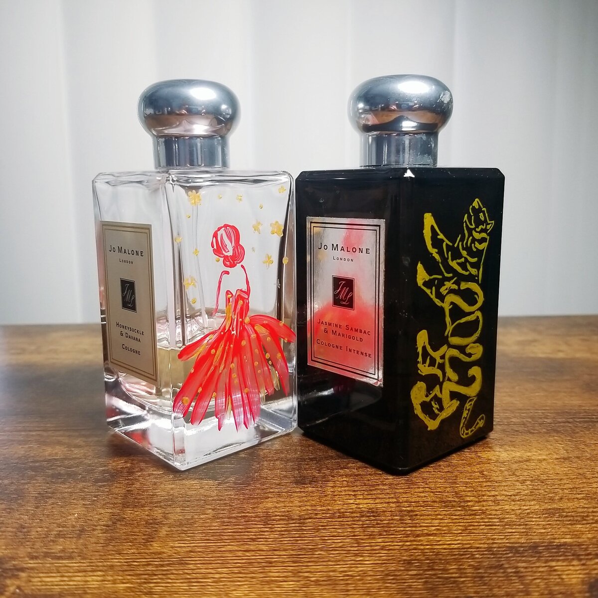 Bottle painting for Jo Malone for Lunar/Chinese New Year brand activation by live event artist Jenny Zhang