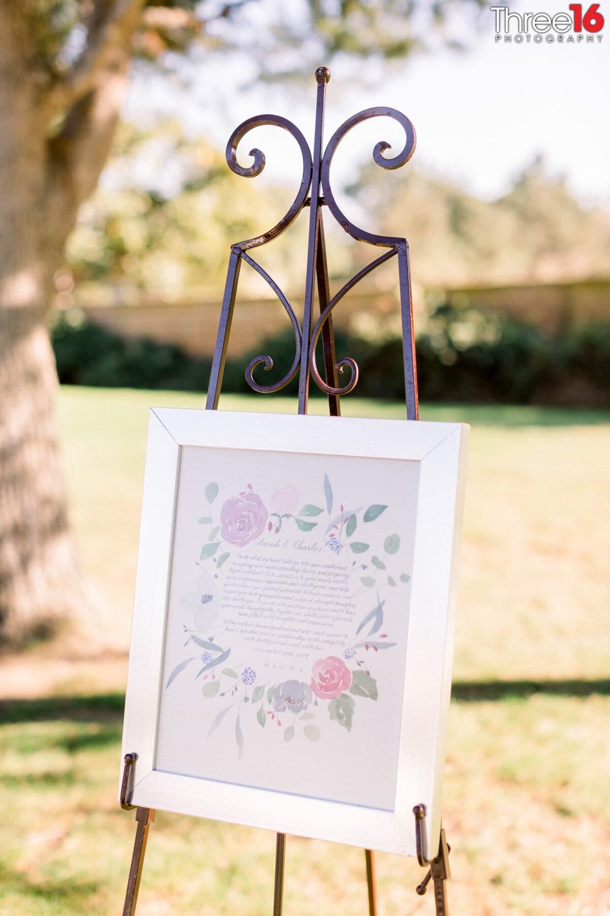 The Bride and Groom's story is on display at the wedding ceremony