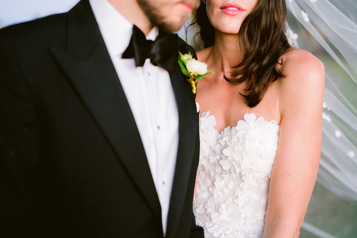 bride and groom in tuxedo at destination luxury wedding in florence