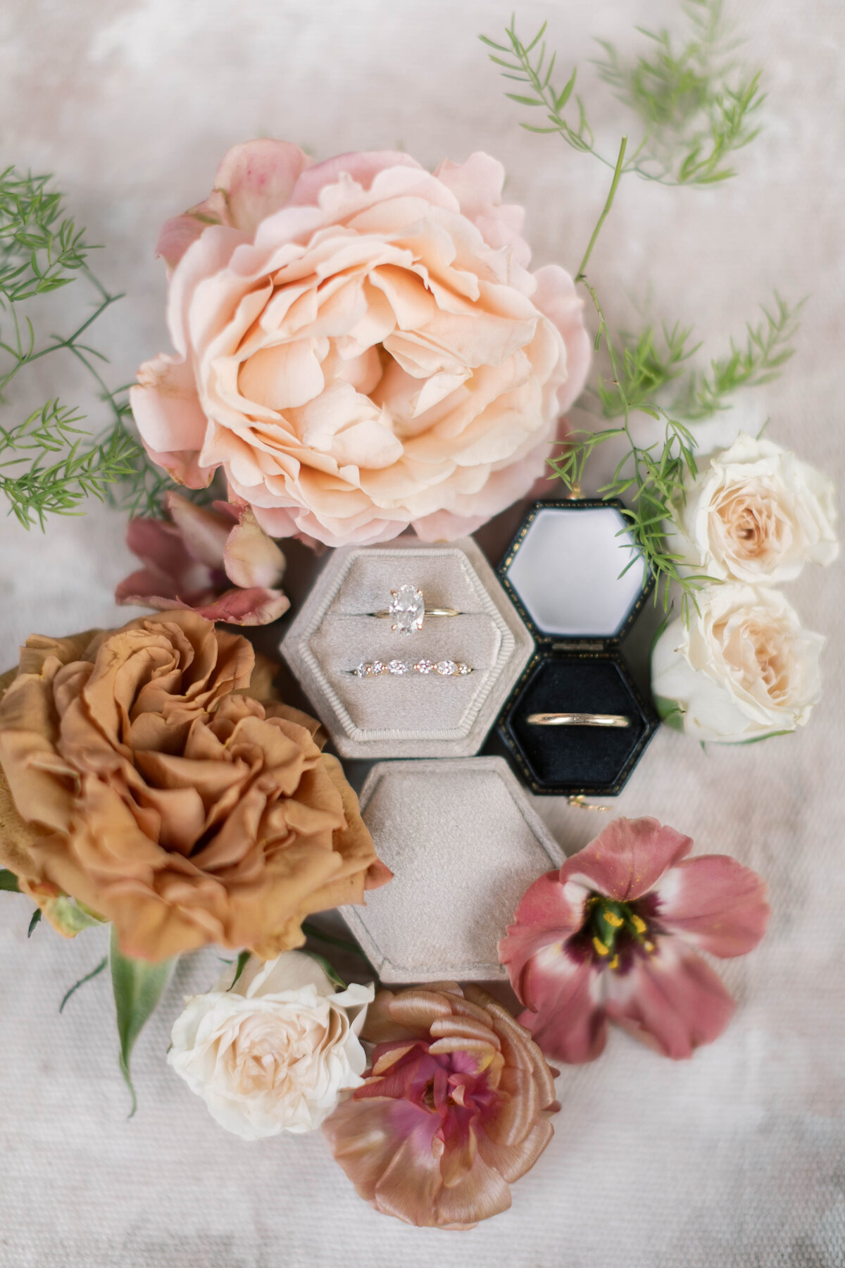 flowers and ring