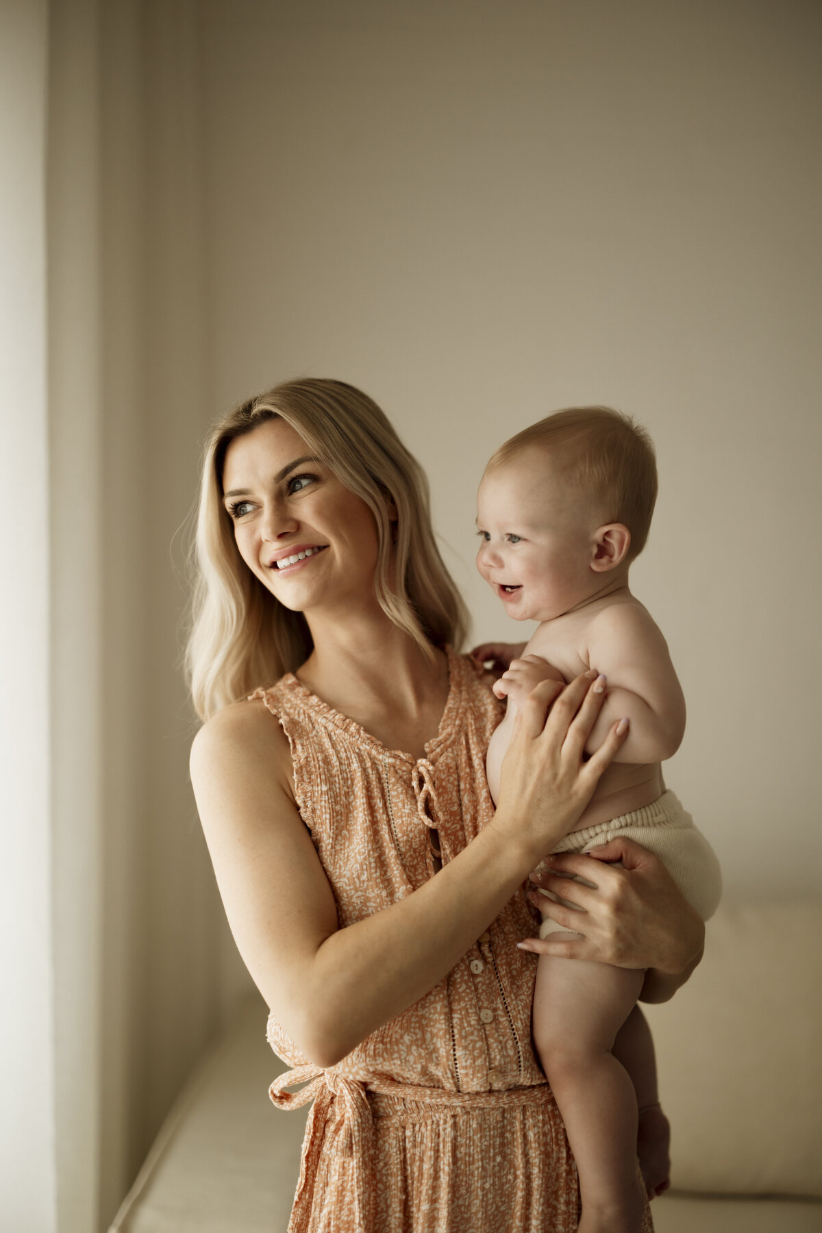 Apricot Tie Front Dress