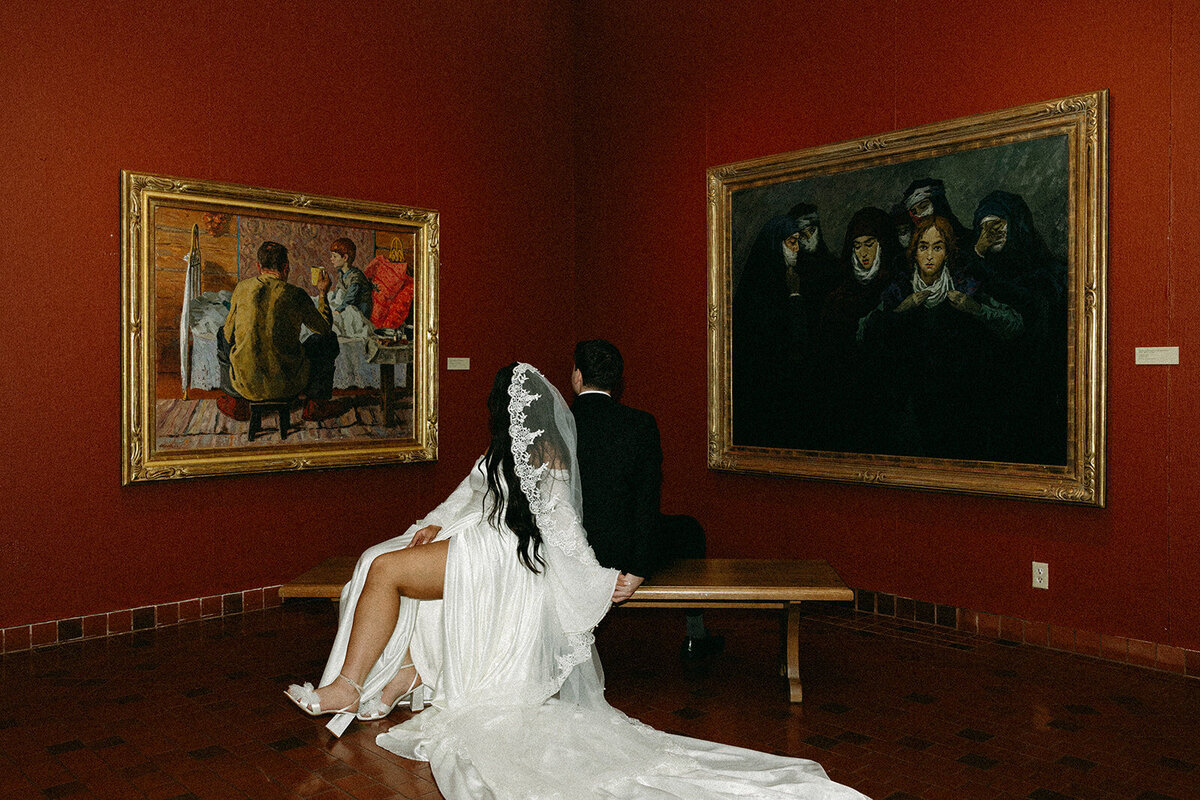 silver lake black and white bridal portrait